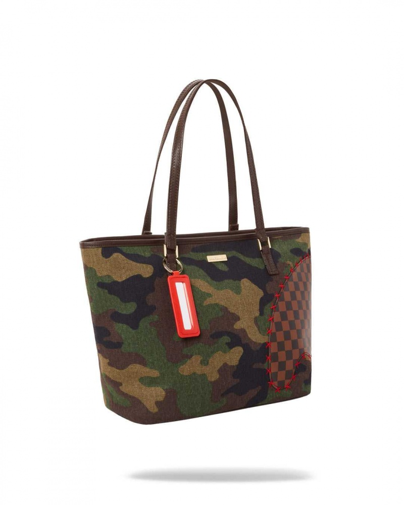 Sprayground Bag SHARK SHAPE CHECK TOTE Green | ZTONE0219