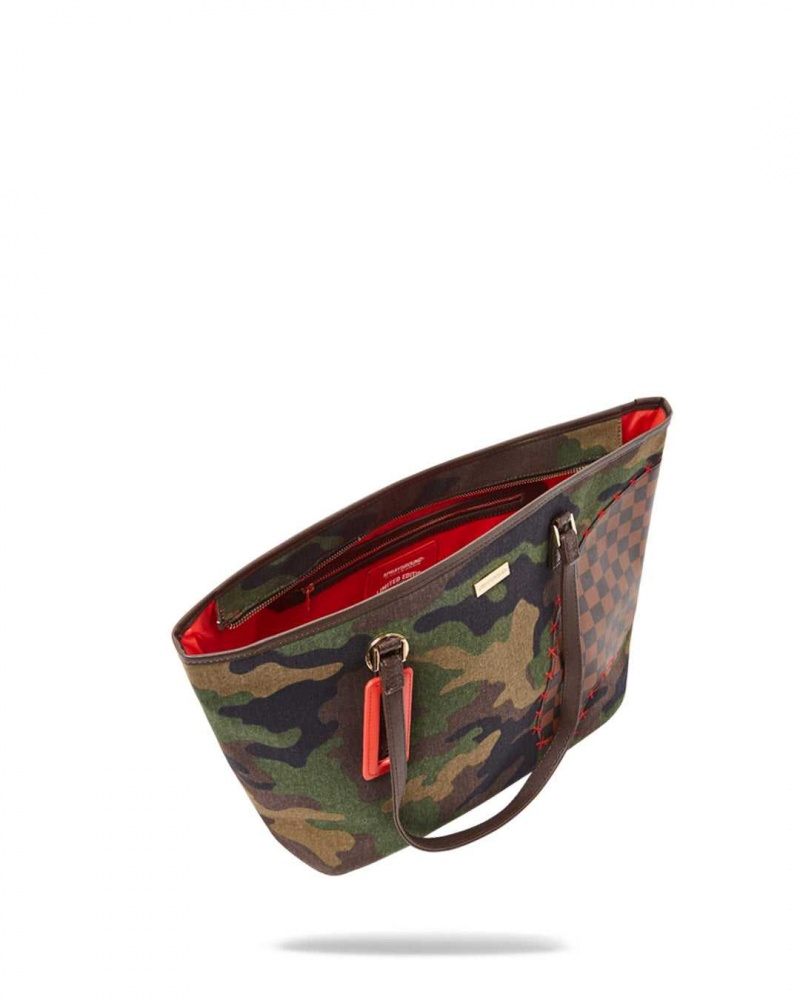 Sprayground Bag SHARK SHAPE CHECK TOTE Green | ZTONE0219