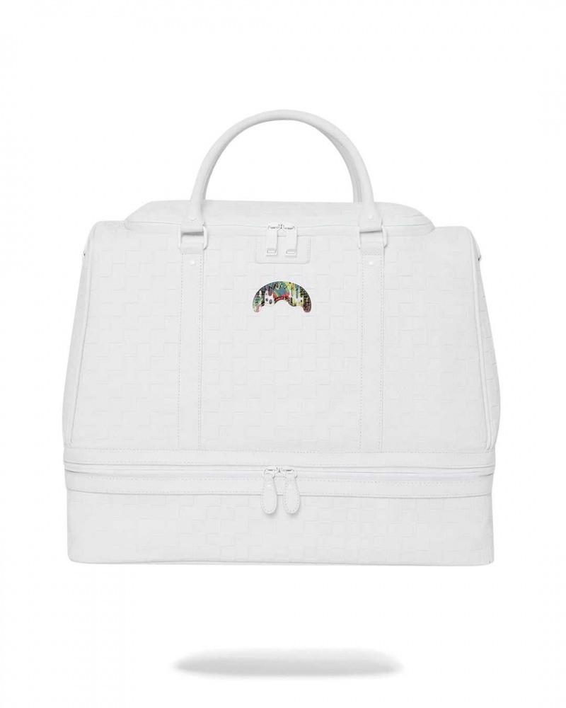 Sprayground Bag SHARK TRIP STILETTO DUFFLE White | RXFSY2896