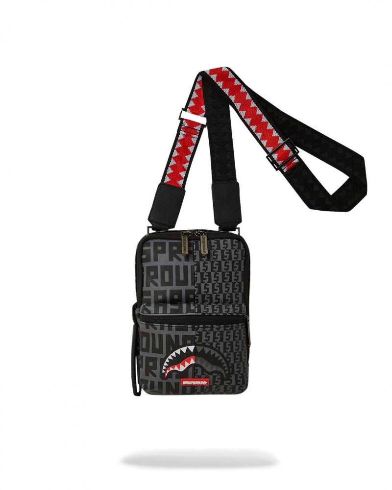 Sprayground Bag SPLIT INFINITY CHECK SLING Grey | EASRK3725