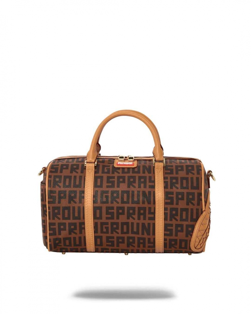 Sprayground Bag SPLIT INFINITI CHECK MINI DUFFLE Brown | ZHKGB4219