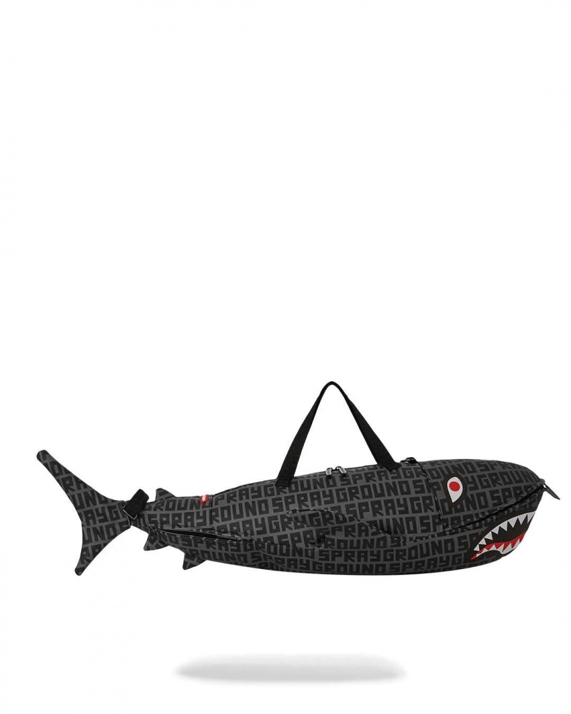 Sprayground Bag SPLIT INFINITY CHECK SHARK-SHAPED-DUFFLE / Black | IXUGM0196