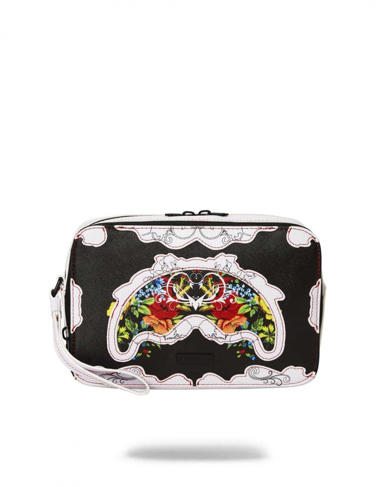 Sprayground Bag THE FLORAL CUT TOILETRY BAG Black | LMWDK3095