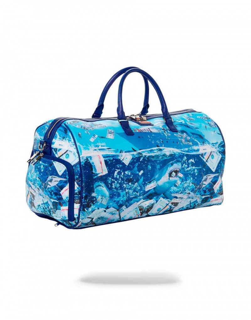 Sprayground Bag THE SHARK OF WALL STREET DUFFLE Blue | ZWOUK2305