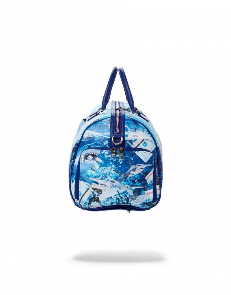 Sprayground Bag THE SHARK OF WALL STREET DUFFLE Blue | ZWOUK2305