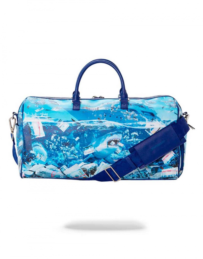 Sprayground Bag THE SHARK OF WALL STREET DUFFLE Blue | ZWOUK2305