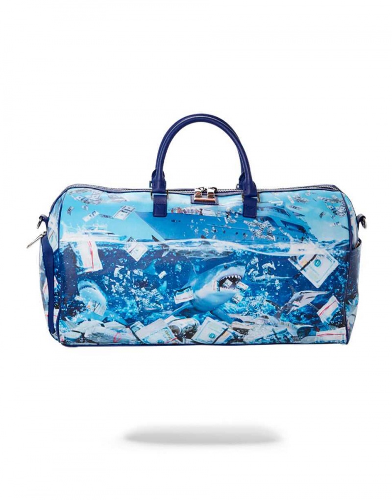 Sprayground Bag THE SHARK OF WALL STREET DUFFLE Blue | ZWOUK2305