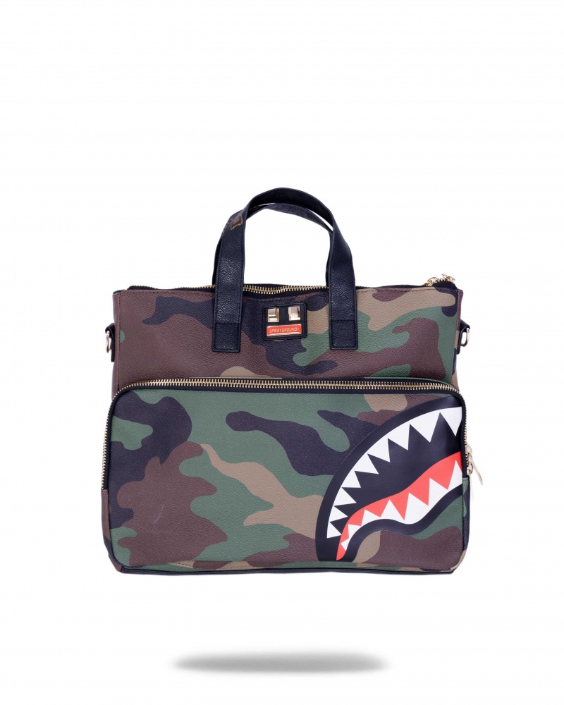 Sprayground Bag TRAVELCASE PVC SHARK Camo Brown | OIJDU7586