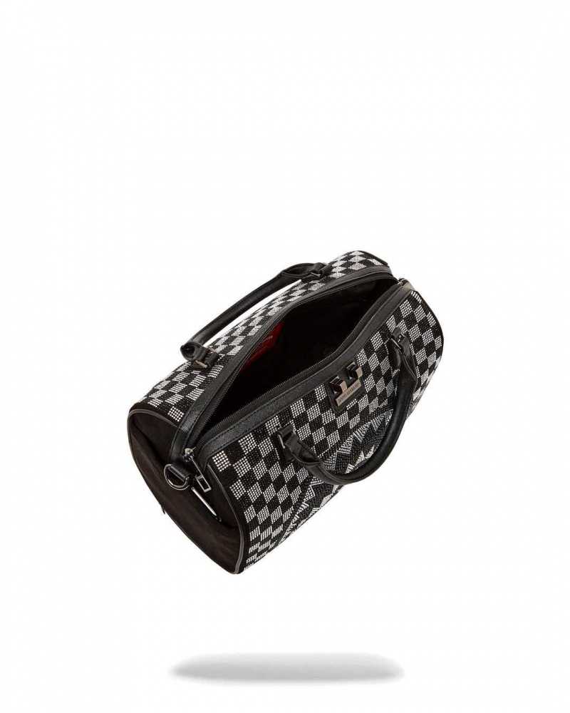 Sprayground Bag TRINITY CHECKERED MINI DUFFLE Black | JIQCN9387