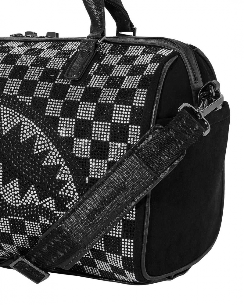 Sprayground Bag TRINITY CHECKERED MINI DUFFLE Black | JIQCN9387