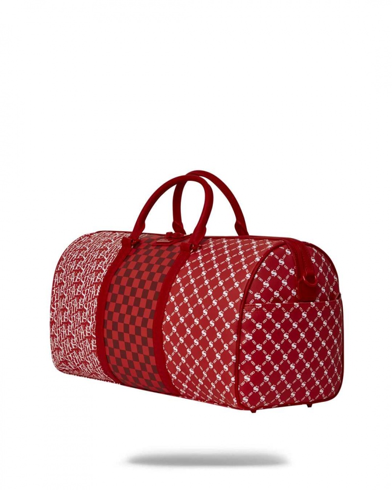 Sprayground Bag TRI SPLIT DUFFLE Red | UJHQD9287