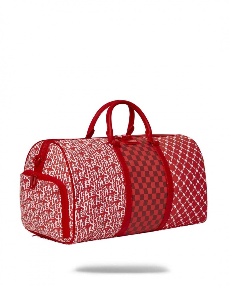 Sprayground Bag TRI SPLIT DUFFLE Red | UJHQD9287