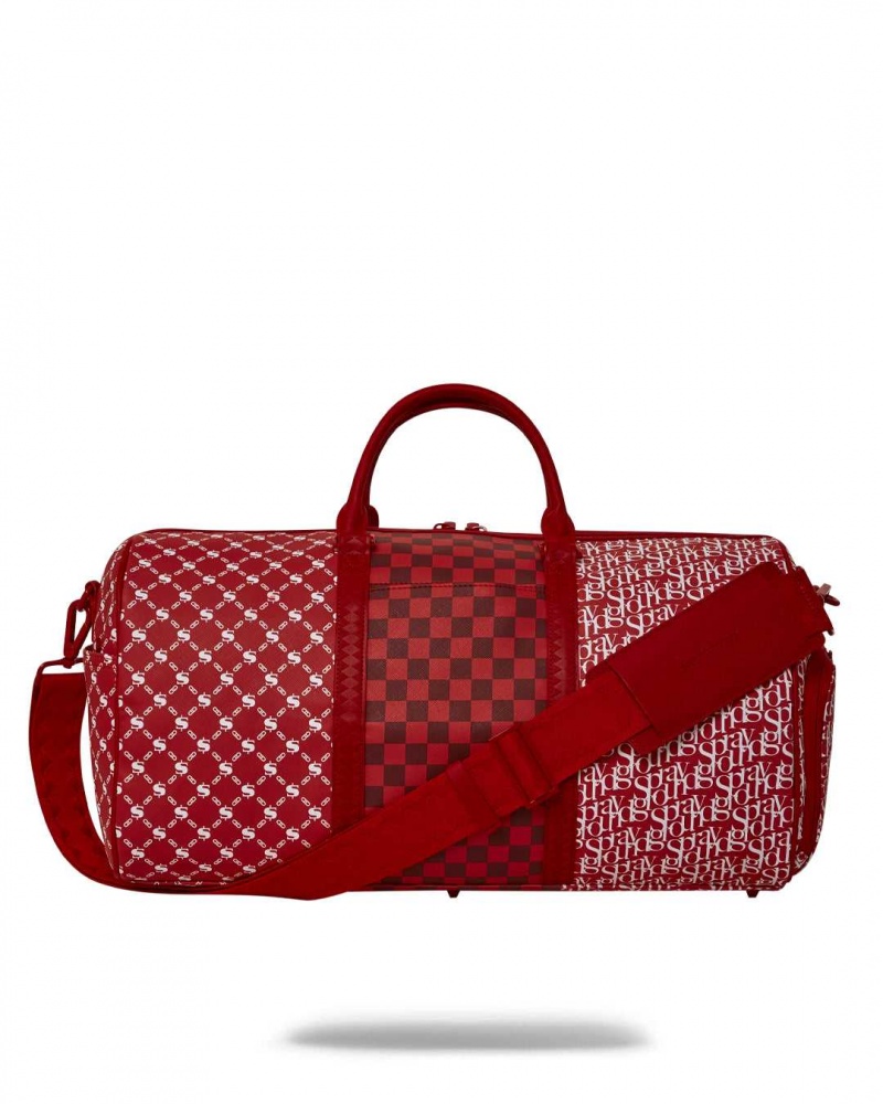 Sprayground Bag TRI SPLIT DUFFLE Red | UJHQD9287