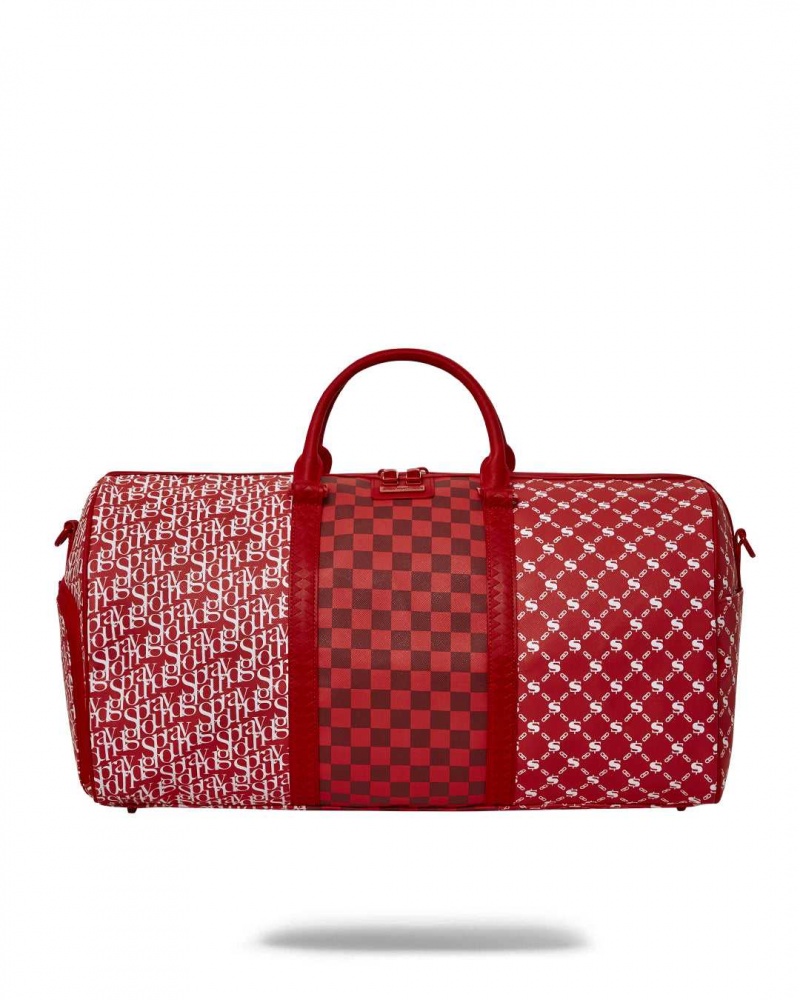 Sprayground Bag TRI SPLIT DUFFLE Red | UJHQD9287