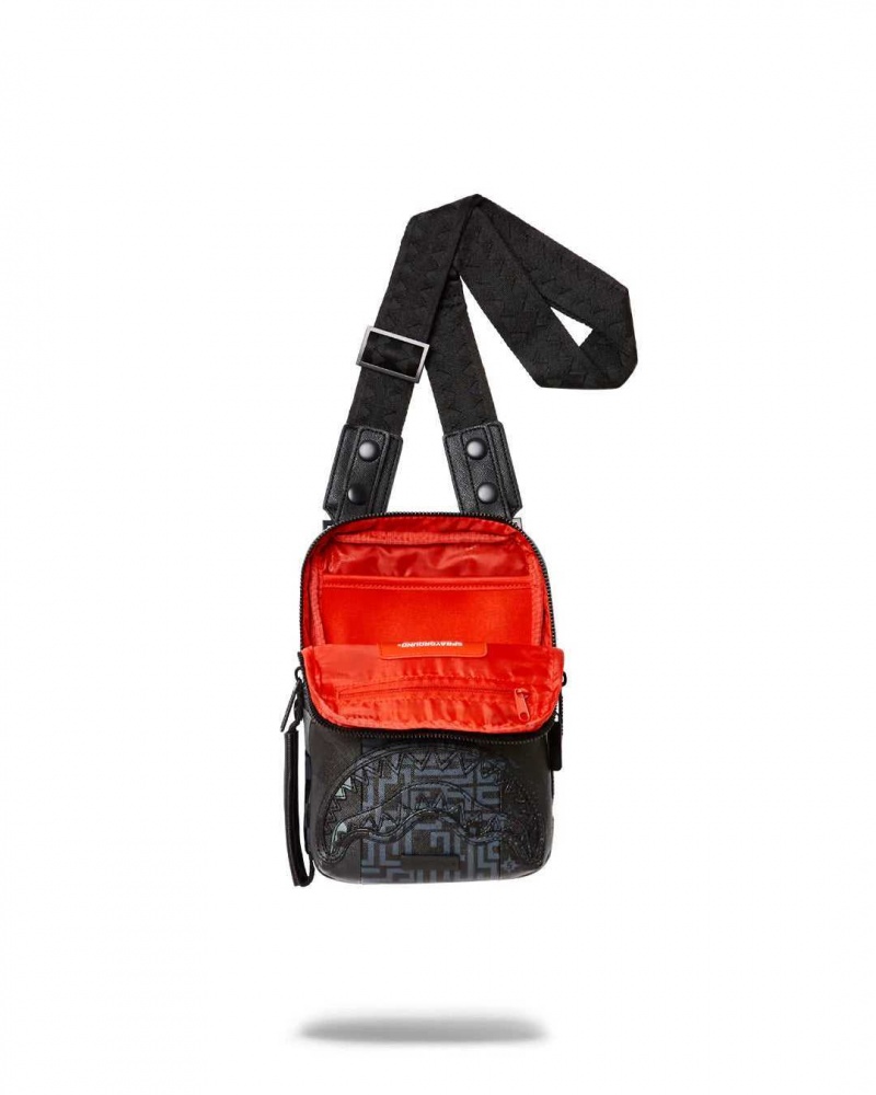 Sprayground Bag TRI SPLIT SLING Black | EDVCP2785