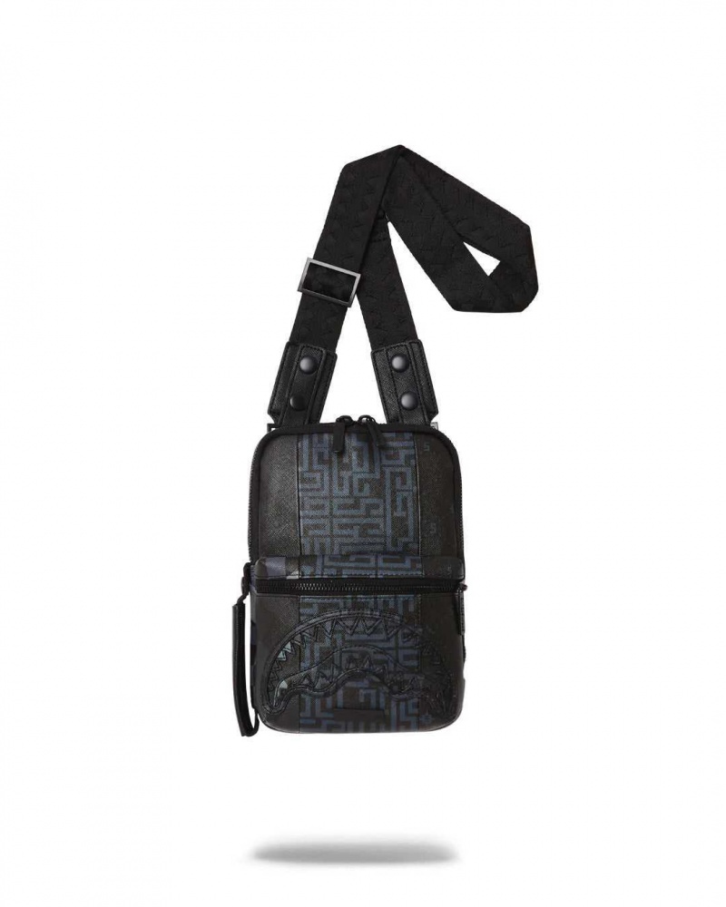 Sprayground Bag TRI SPLIT SLING Black | EDVCP2785