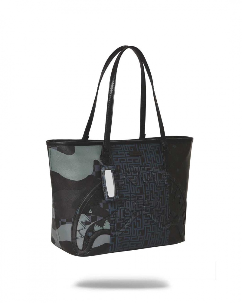 Sprayground Bag TRI SPLIT TOTE Black | AUTIW1879