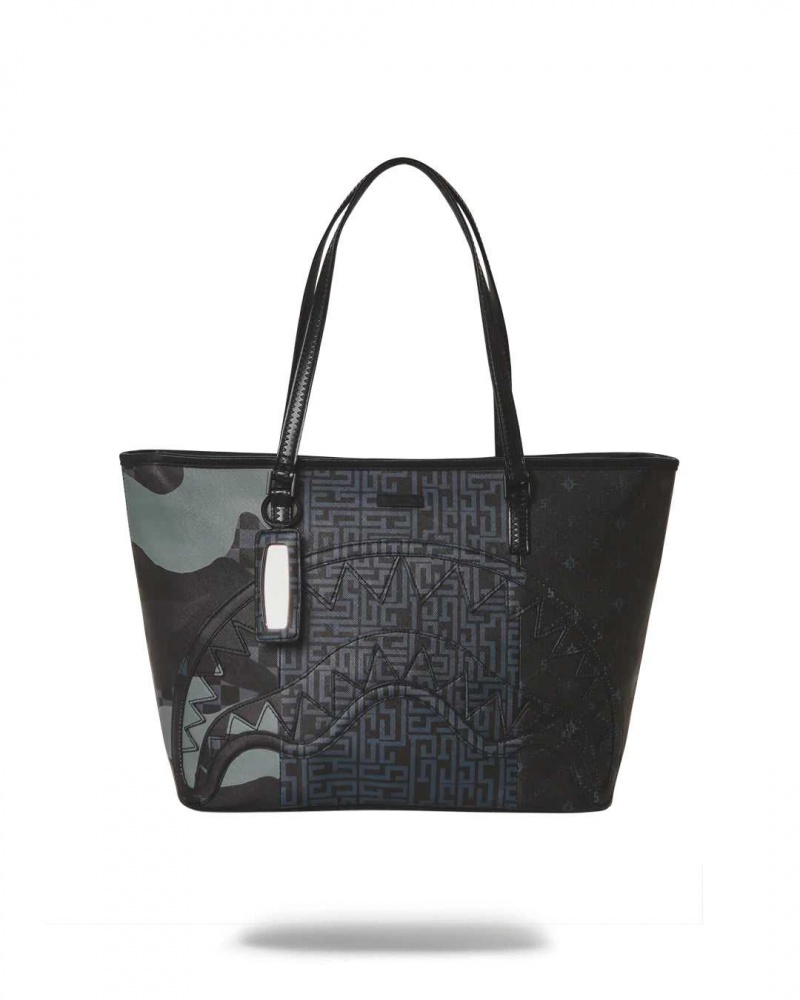 Sprayground Bag TRI SPLIT TOTE Black | AUTIW1879