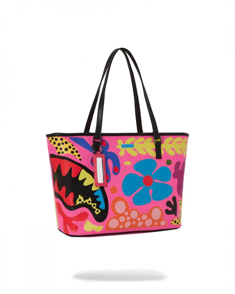 Sprayground Bag WILD FLORA TOTE Fuchsia | XQYUD3789