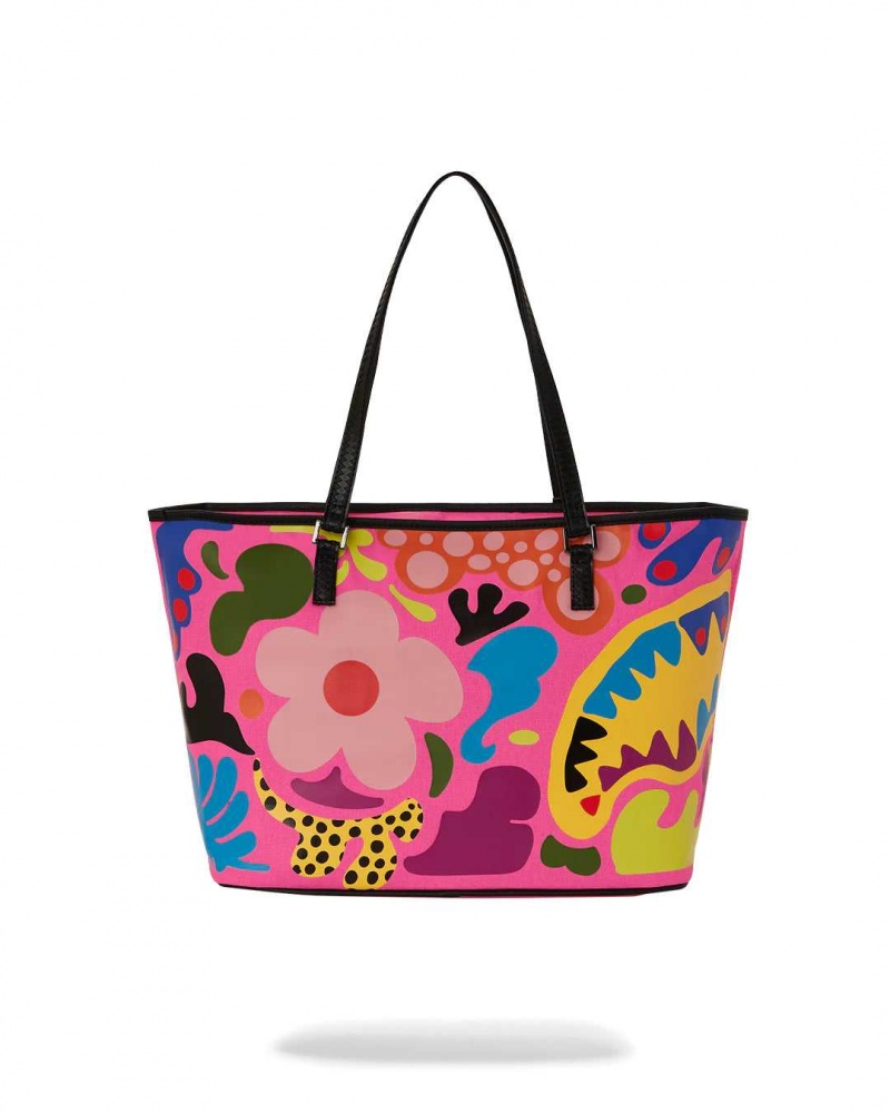 Sprayground Bag WILD FLORA TOTE Fuchsia | XQYUD3789