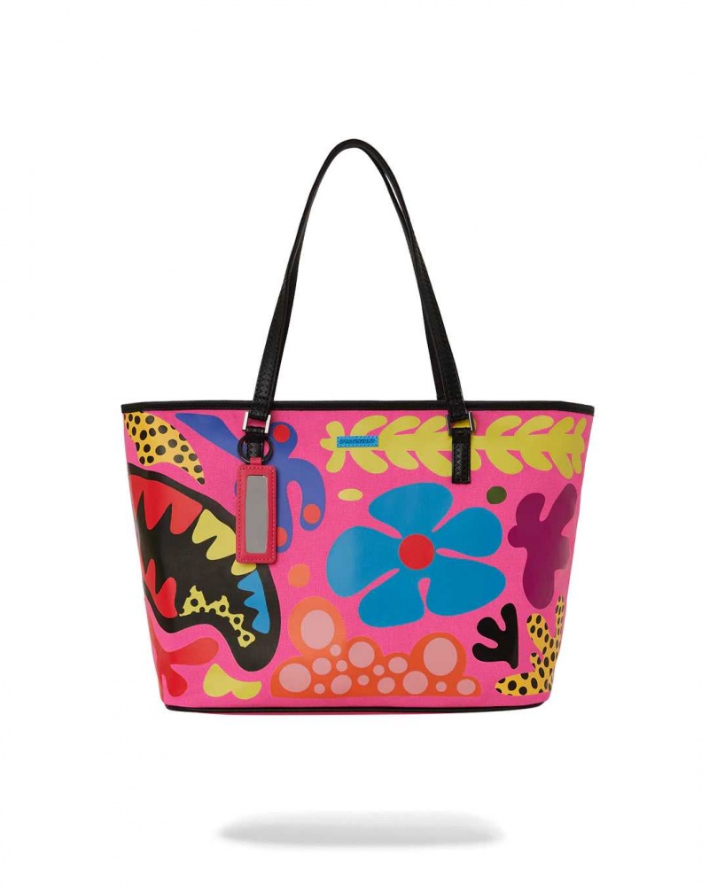 Sprayground Bag WILD FLORA TOTE Fuchsia | XQYUD3789