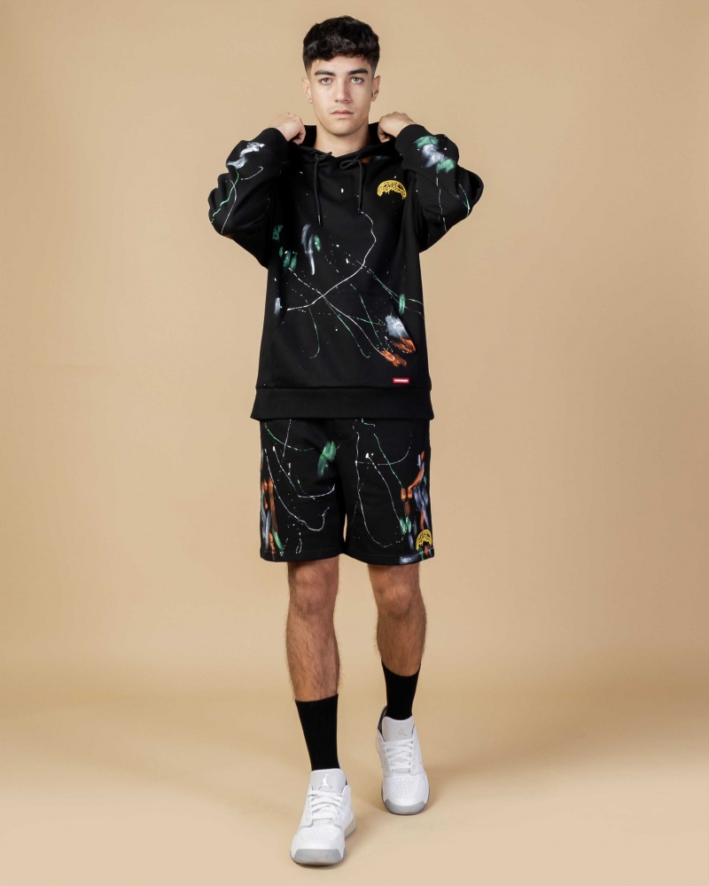 Sprayground Bermuda PAINT SPLAT KNIT SHORTS Black | HSZAC0639