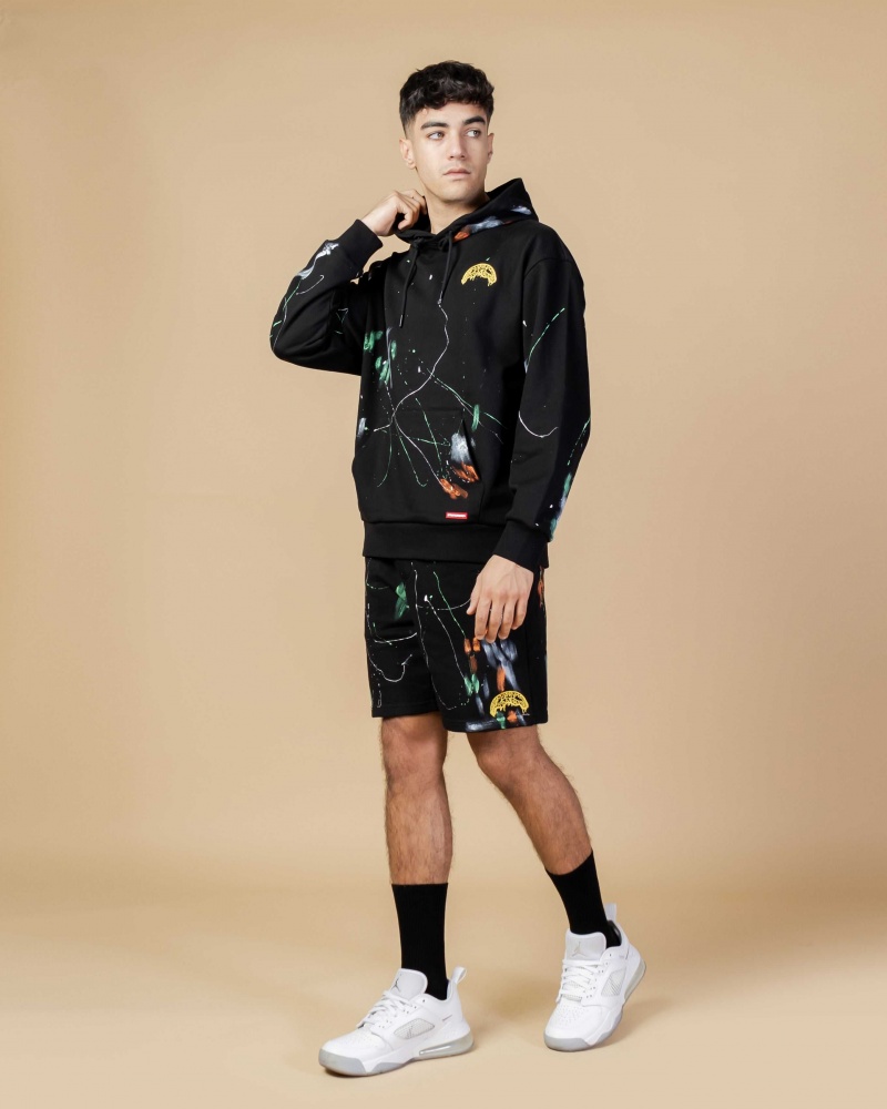 Sprayground Bermuda PAINT SPLAT KNIT SHORTS Black | HSZAC0639