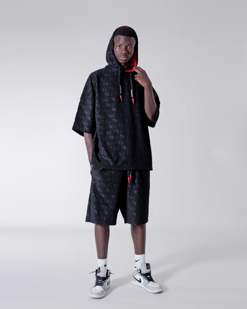 Sprayground Bermuda SG JACQUARD SHORTS Black | CFDIU2917