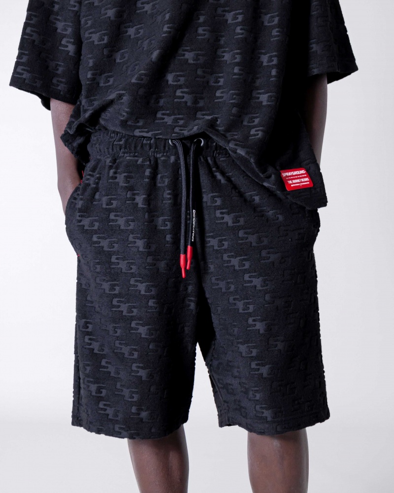 Sprayground Bermuda SG JACQUARD SHORTS Black | CFDIU2917