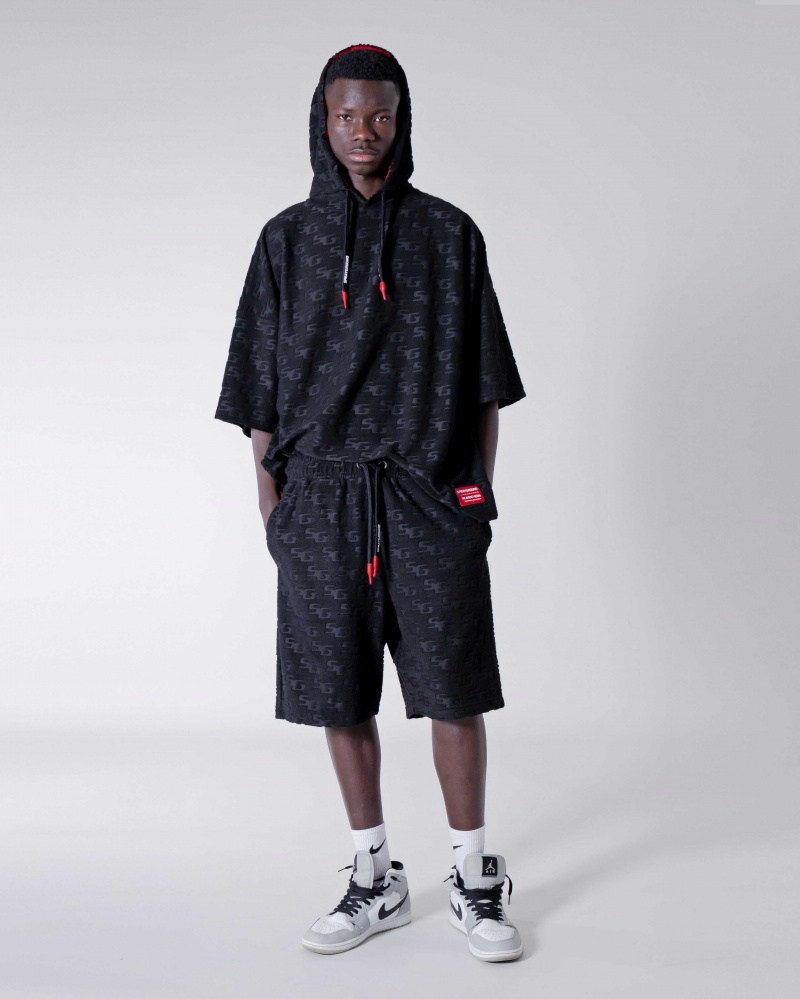 Sprayground Bermuda SG JACQUARD SHORTS Black | CFDIU2917