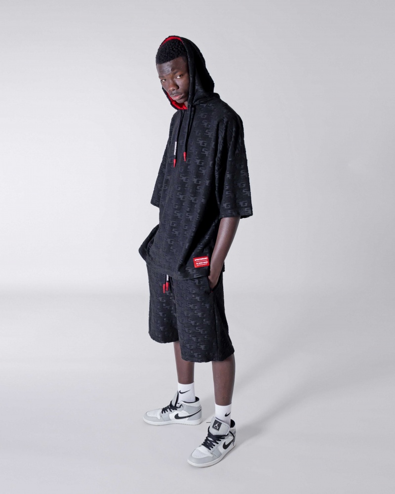 Sprayground Bermuda SG JACQUARD SHORTS Black | CFDIU2917