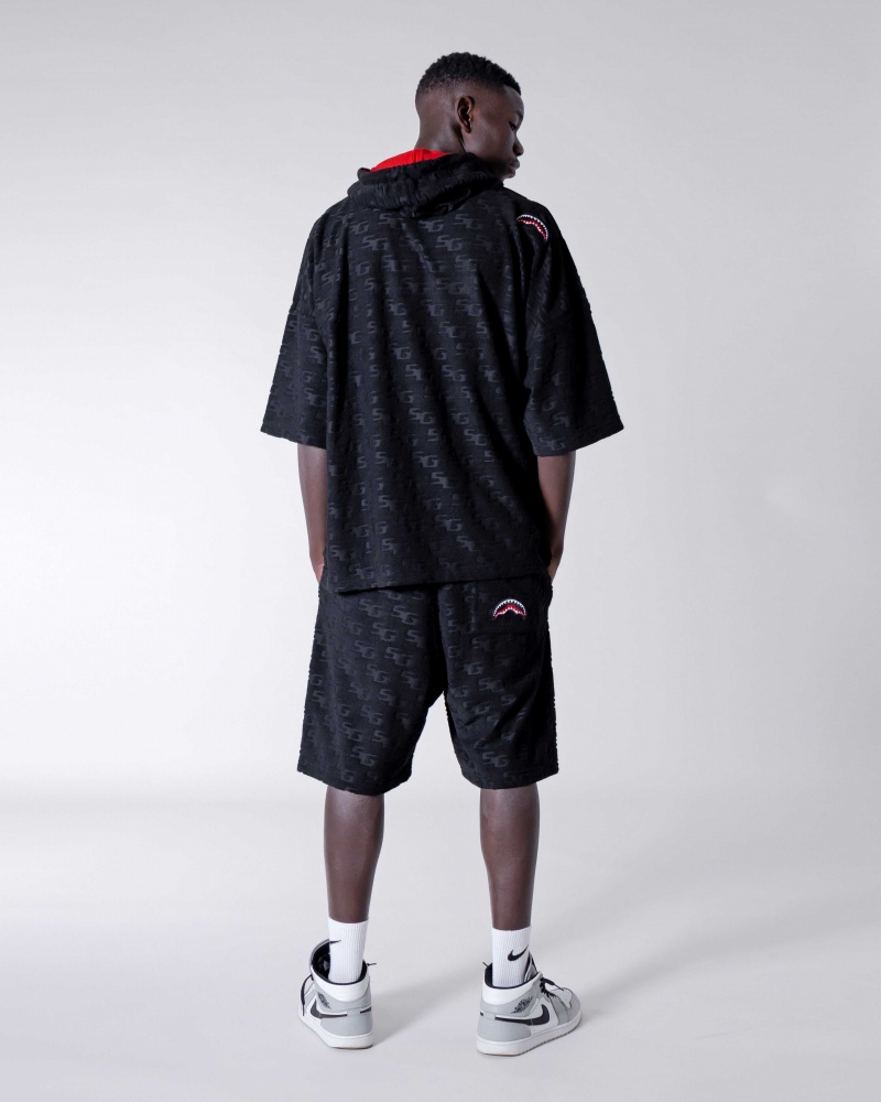 Sprayground Bermuda SG JACQUARD SHORTS Black | CFDIU2917