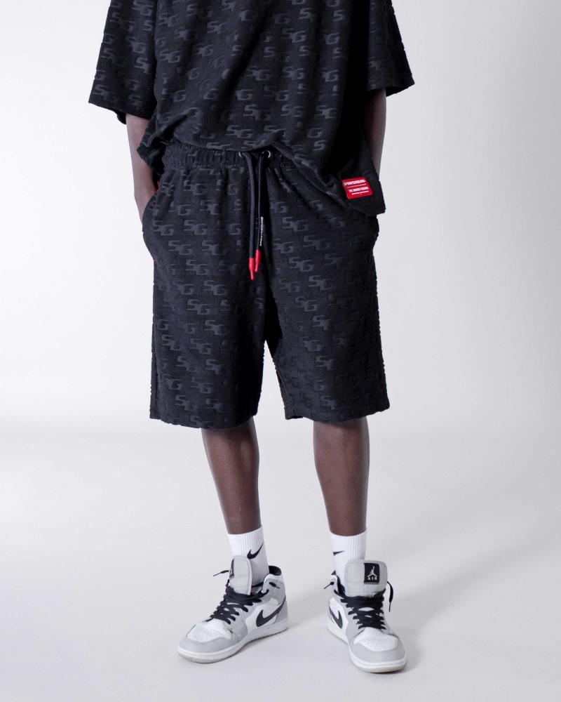 Sprayground Bermuda SG JACQUARD SHORTS Black | CFDIU2917