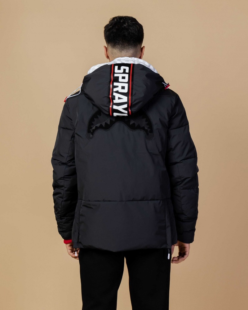 Sprayground Down Jacket PATCH GRAFFITI DOWN JACKET Black | ZXOPR0965