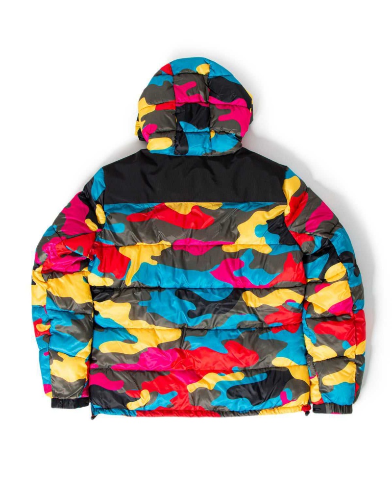 Sprayground Down Jacket SG TYEDYE Camo Yellow | ZIWOA7938