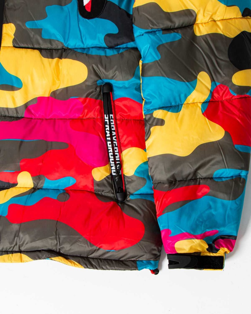 Sprayground Down Jacket SG TYEDYE Camo Yellow | ZIWOA7938