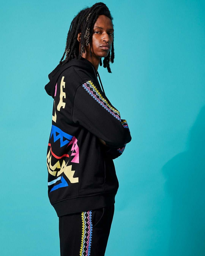 Sprayground Hoodie AI TRIBAL NEON - ELECTRIC NEON HOODIE Black | OMEGI2063