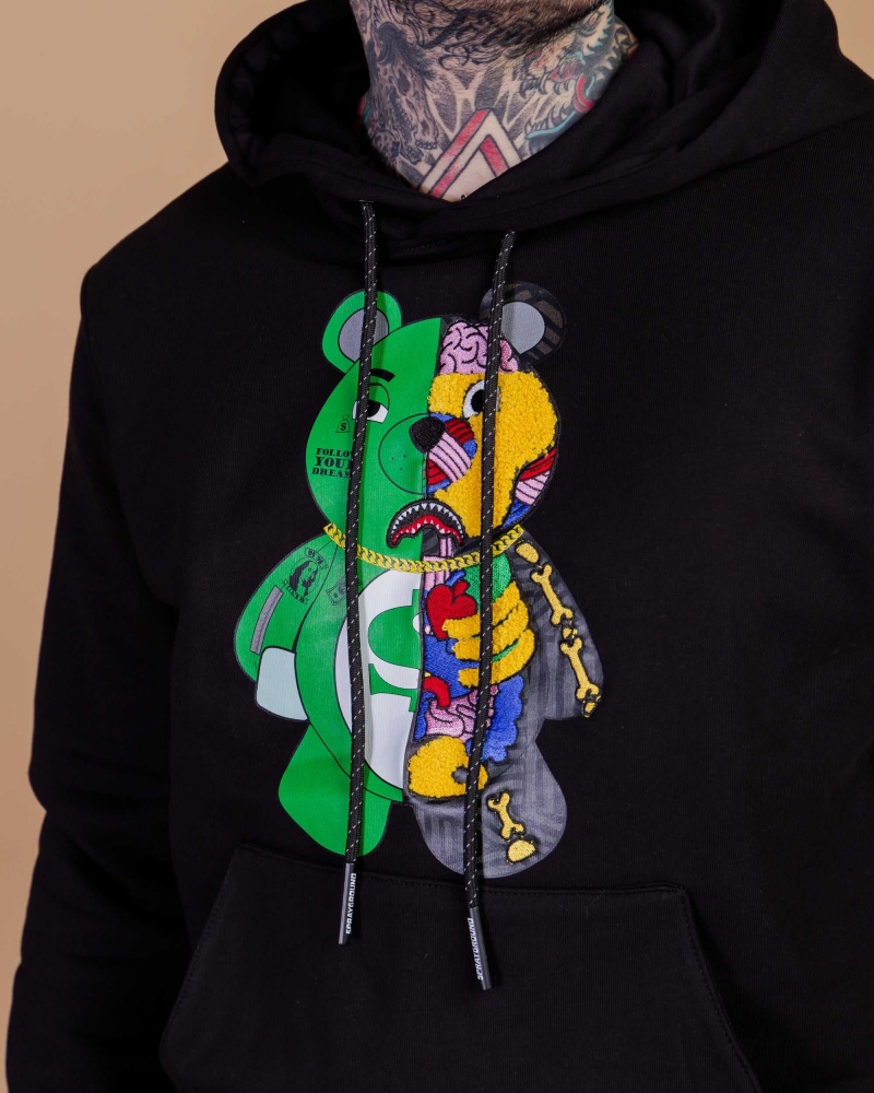 Sprayground Hoodie ANATOMY BEAR HOODIE Black | UOVZK0753