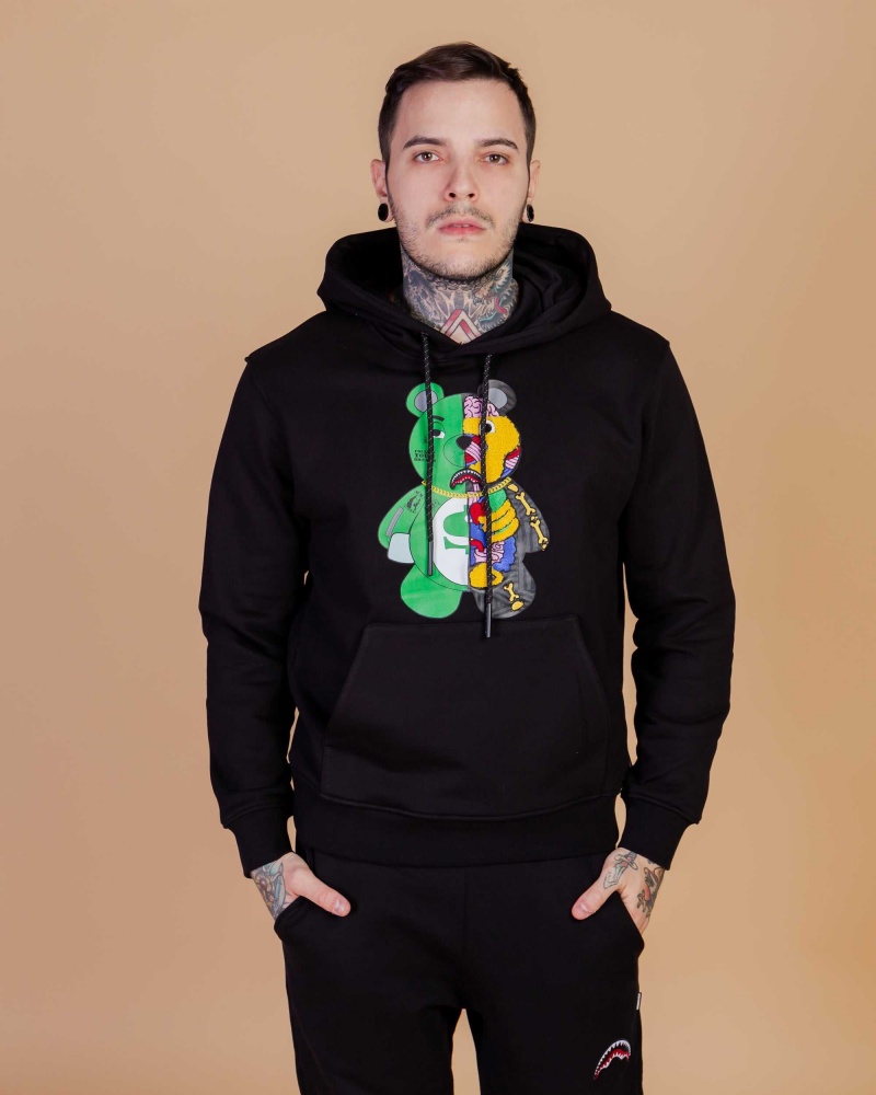 Sprayground Hoodie ANATOMY BEAR HOODIE Black | UOVZK0753