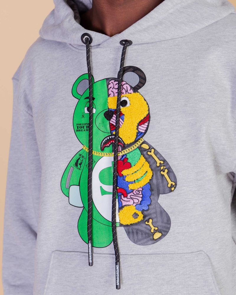 Sprayground Hoodie ANATOMY BEAR HOODIE Grey | FAXNY6901