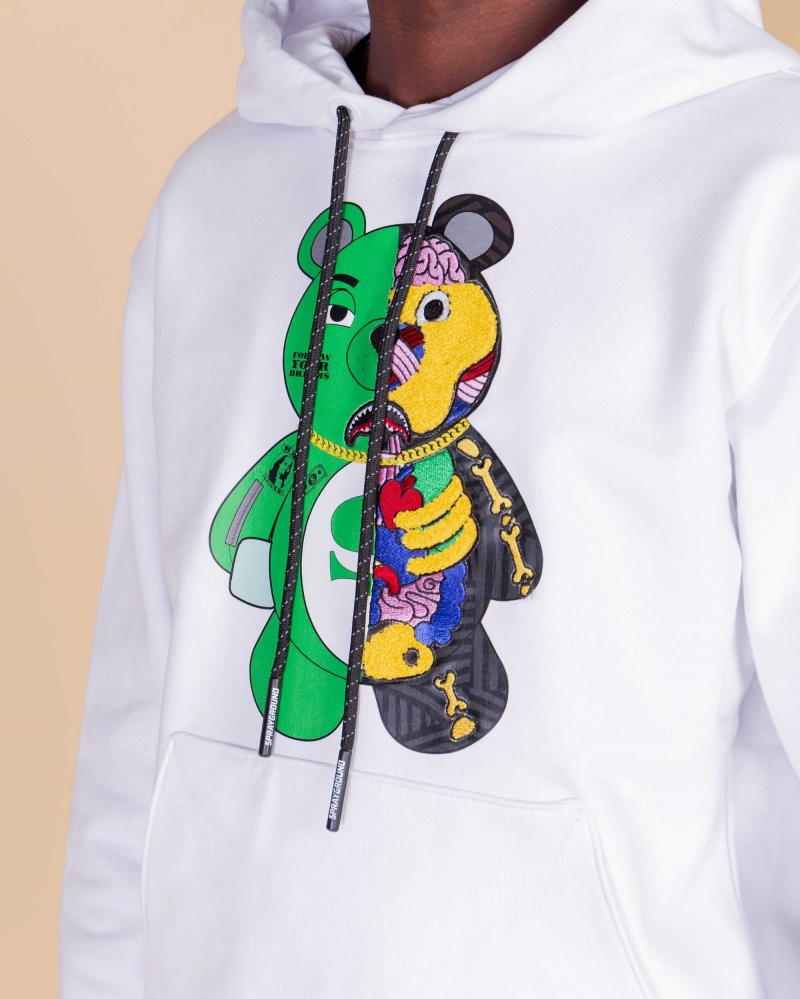 Sprayground Hoodie ANATOMY BEAR HOODIE White | OGRKL9642