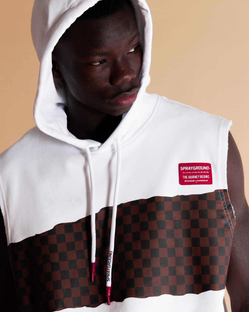 Sprayground Hoodie ANDRE CHECKERED HOODIE White | GLFHV5369