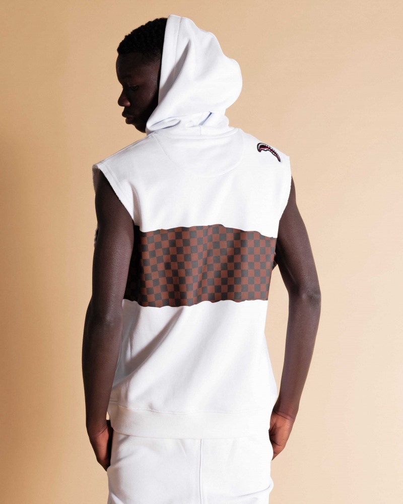 Sprayground Hoodie ANDRE CHECKERED HOODIE White | GLFHV5369