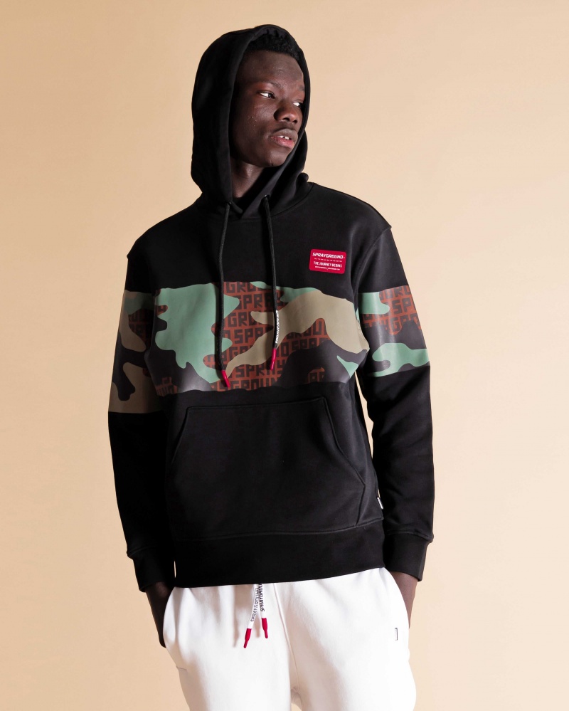 Sprayground Hoodie ANDRE SPRAYGROUND HOODIE Camo Black | RMFZI7586