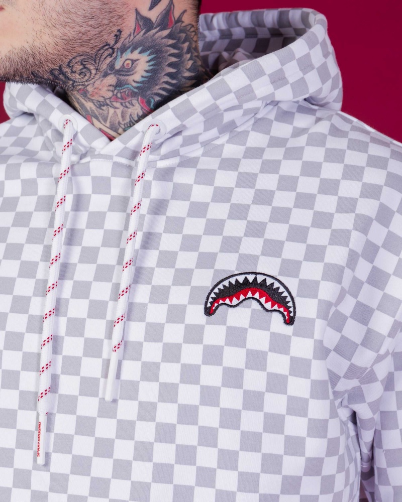 Sprayground Hoodie BASIC CAP CHECK Grey | UGWZC1703