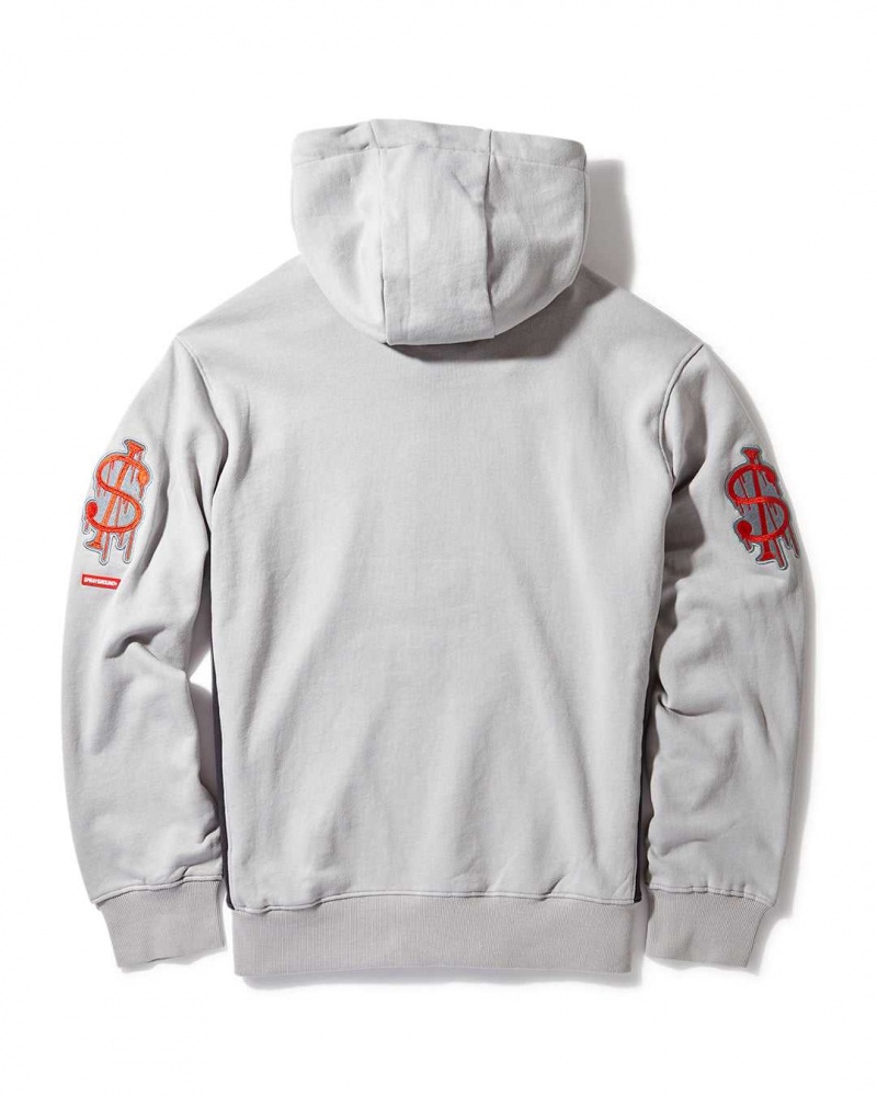 Sprayground Hoodie BEAR FRONT HIGH NECK HOODIE PULLOVER CONTRAST Silver Grey | WGCTF3642