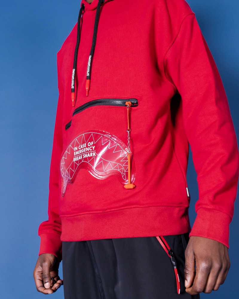 Sprayground Hoodie BREAK THE SHARK Red | YOTRX9675