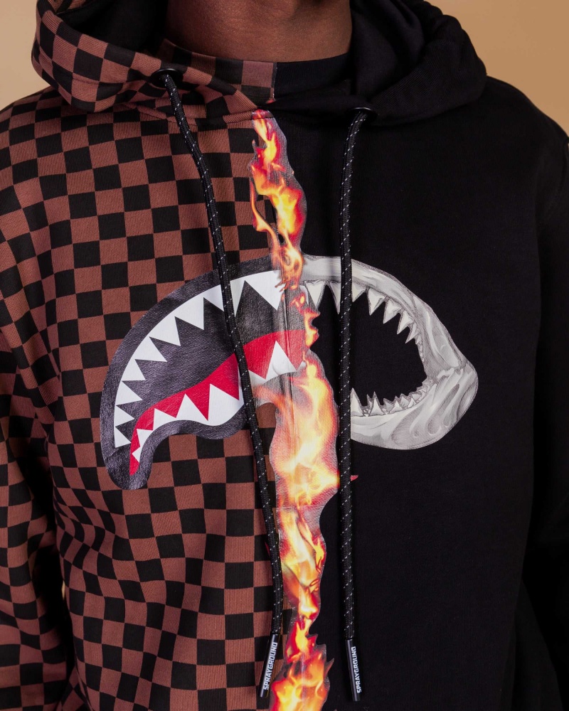 Sprayground Hoodie BURNT SHARKS IN PARIS HOODIE Black | ICHPM1087