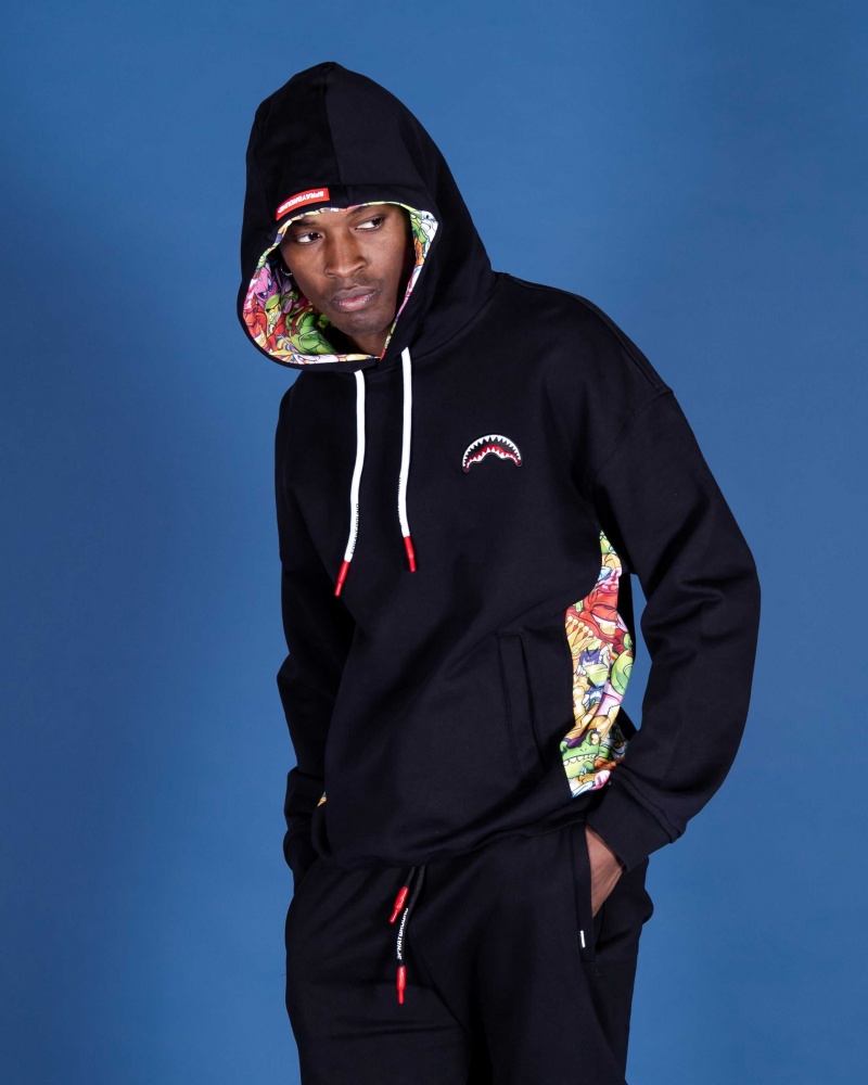 Sprayground Hoodie CHARACTERS SIDE Black | TLJYC2160