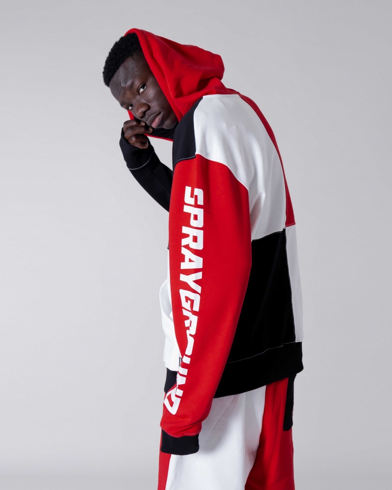 Sprayground Hoodie COLOR BLOCK HOODIE Red | JSYDC7524